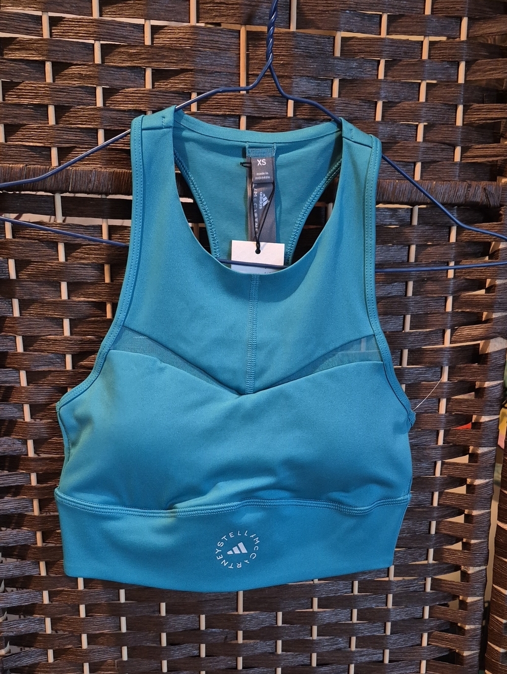 Stella McCartney Teal High-Neck Performance Sports Bra